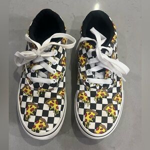 Vans Kids Checkerboard Pizza Print Sneakers - Black/White/Yellow